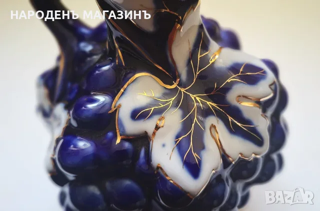 ЛФЗ - СССР - Перфектна гарафа за вино сервиз кана кобалт злато  , снимка 9 - Други ценни предмети - 55645126