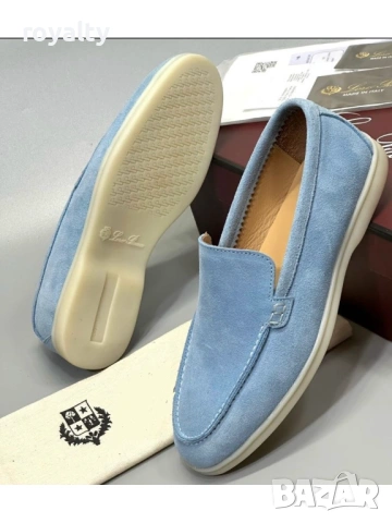Loro Piana Сини Мокасини Естествен Велур 36-44 Номер 