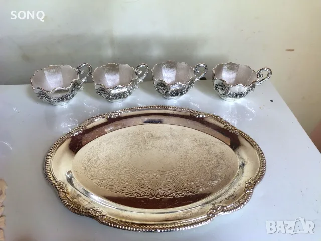 Страхотен Посребрен Сервиз, снимка 3 - Антикварни и старинни предмети - 55453367