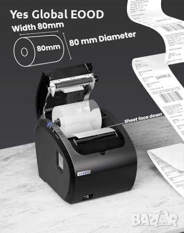Vretti термален принтер 80мм USB LAN ESC/POS, снимка 5 - Друга електроника - 54690439