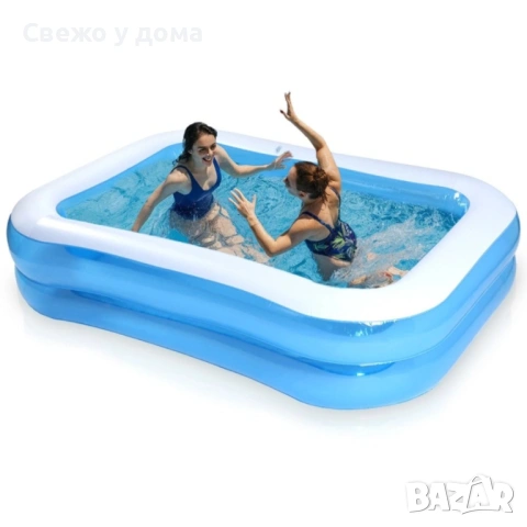 Надуваем семеен градински басейн 245x150x43 см – 874 л, здрав PVC и лесно източване, снимка 6 - Други стоки за дома - 54821428