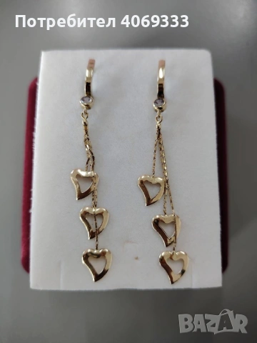 Златни обеци 14 карата 3.92гр, снимка 3 - Обеци - 54322557