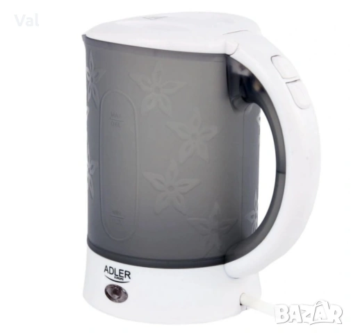 Електрическа кана Adler AD1268, 600W, 0.6l, сив, 2 ГОДИНИ ГАРАНЦИЯ, снимка 8 - Кани - 54922771