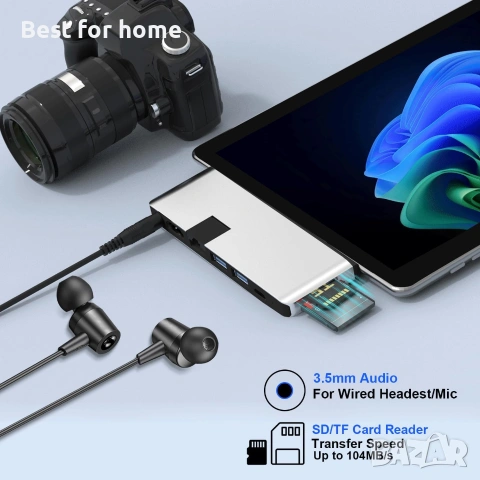 Докинг станция за Surface Pro 12, хъб за Surface Pro 12 с 4K HDMI, USB-C Thunderbolt 4 , снимка 7 - Кабели и адаптери - 54998825