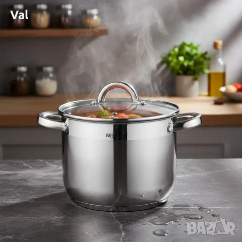Тенджера Bohmann BH 1622, 22x18см.\7л., неръждаема стомана, снимка 3 - Съдове за готвене - 55335046