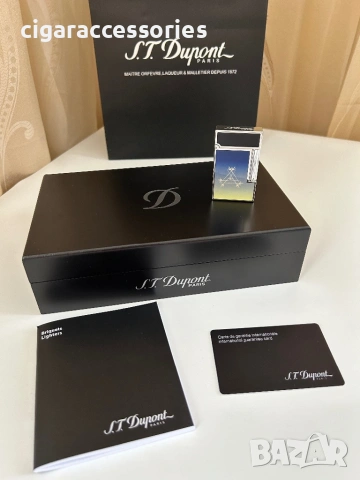 Запалка S.T. Dupont Ligne 2 Montecristo Dark Blue – отлично състояние, двоен пламък, снимка 4 - Запалки - 54892740