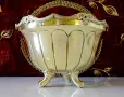 Викторианска бронзова салатиера,купа,1 кг.,позлата. , снимка 4