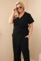 Дамски памучен гащеризон Plus Size с връзки на талията, 4цвята , снимка 15