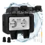 Двоен влагозащитен контакт за външен монтаж IP66 230V 16A, снимка 1