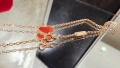 Van Cleef & Arpels VCA Rose Gold Red Carnelian Sweet Heart Дамско Колие, снимка 6