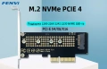 FENVI M.2 NVMe към PCIe 4.0 X4 SSD Адаптер 64Gbps Разширителна Платка NVME Adapter, снимка 1