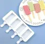4 ескимо сладолед ситни сърца  Popsicle Попсикъл молд силиконова форма калъп за направа десерти, снимка 2