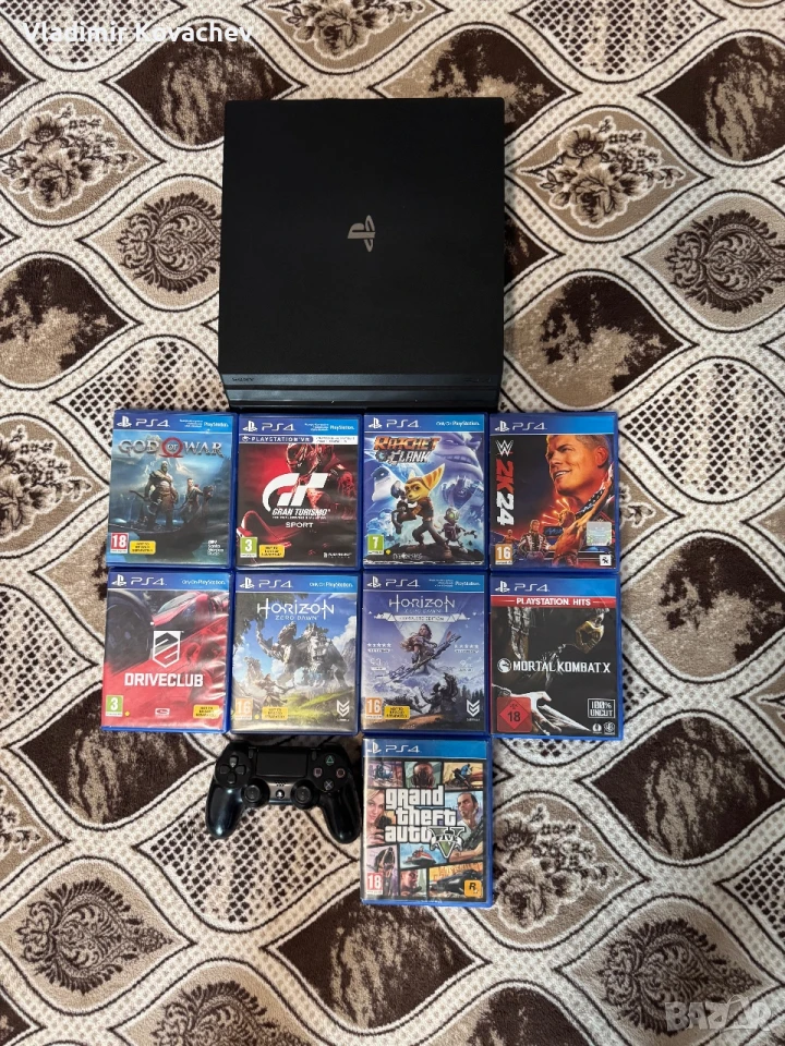 PlayStation 4 Pro 1TB + 9 игри + 1 оригинален контролер, снимка 1