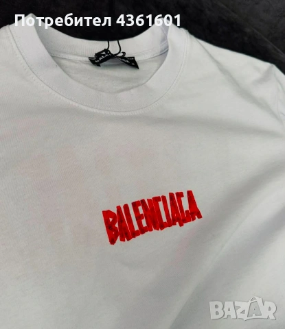 Бяла тениска Balenciaga най-якия модел 2026, снимка 3 - Тениски - 54620277