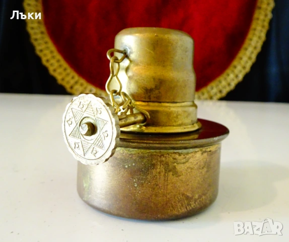 Немски спиртник с фитил,капаче. , снимка 5 - Антикварни и старинни предмети - 53989855