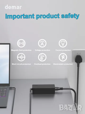 65W USB C зарядно устройство за Lenovo - IdeaPad Yoga Slim/Duet/Pro/Book, снимка 6 - Части за лаптопи - 55507811