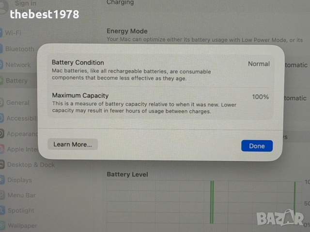 MacBook Pro 16`M4 MAX/14 CPU/32 GPU/36GB RAM/1TB SSD/27 Месеца Гаранция/Батерия 100%-40 Цикъла/Space, снимка 8 - Лаптопи за работа - 54786232