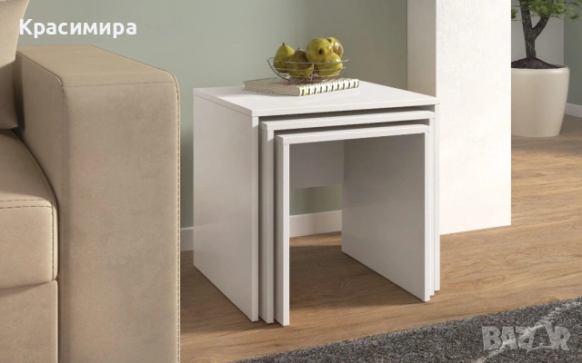 Холна маса бяла 3в1, масички