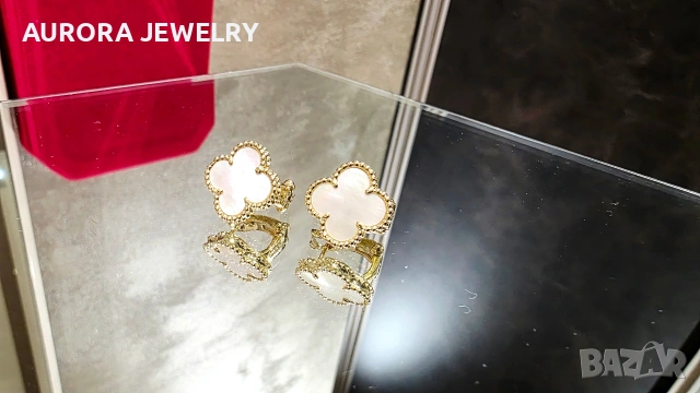 Van Cleef & Arpels VCA Gold Mother of Pearl Vintage Alhambra Clips Дамски Обеци, снимка 4 - Обеци - 54274775