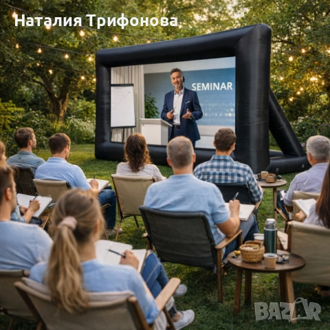 Надуваем проекционен екран за събития и кино на открито – Перфектен за партита и прожекции, снимка 2 - Други стоки за дома - 54175100