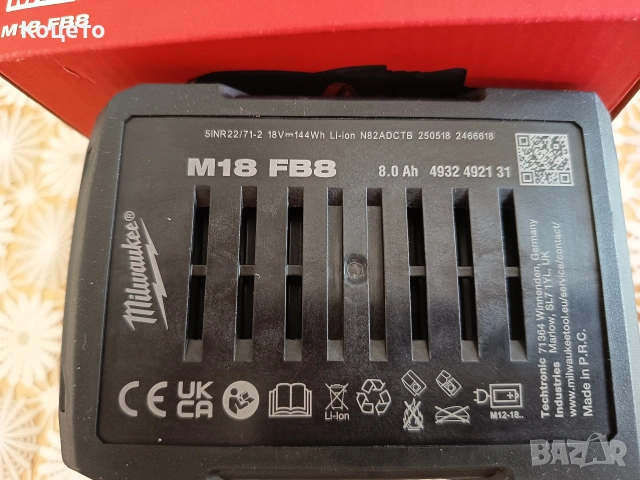 Акумулаторна батерия MILWAUKEE M18FB8 FORGE 18V 8.0Ah , снимка 6 - Други инструменти - 54689818