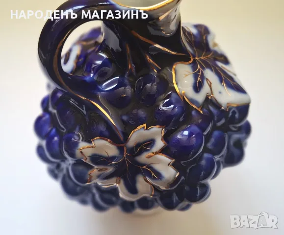 ЛФЗ - СССР - Перфектна гарафа за вино сервиз кана кобалт злато  , снимка 8 - Други ценни предмети - 55645126