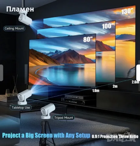 Преносим мултимедиен проектор Pro - 4K, Android 11, Wi-Fi, Bluetooth 5.4 - MAGCUBIC HY300 PRO PLUS, снимка 10 - Плейъри, домашно кино, прожектори - 55485072