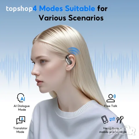 Чисто нови фабрично запечатани преводачески слушалки Relxhome M96 AI Language Translation Earbuds..., снимка 3 - Bluetooth слушалки - 55329179