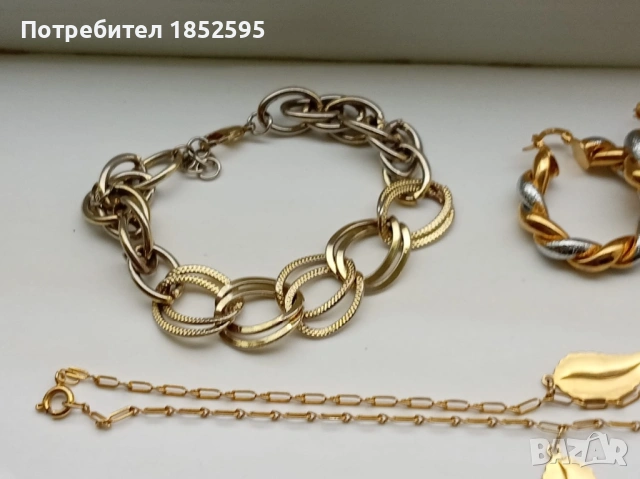 Vintage лот от обеци, гривна и гердан., снимка 8 - Гривни - 54721284