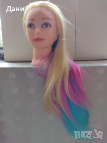 Учебна фризьорска глава  3 броя , снимка 3 - Аксесоари за коса - 54355584