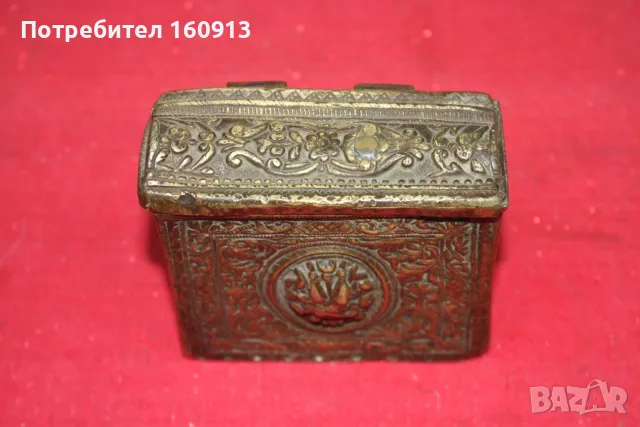 Старинна бронзова барутница, паласка, фишеклък, кутия., снимка 5 - Антикварни и старинни предмети - 55422163