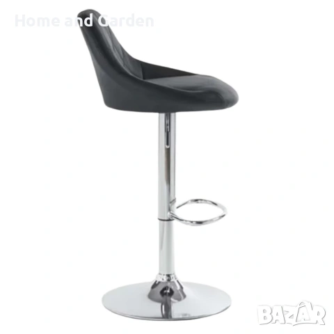 Бар стол с регулируема височина и въртяща функция – еко кожа, хромирана основа, снимка 6 - Столове - 53968592