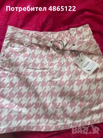 Розова дънкова пола Bershka 
