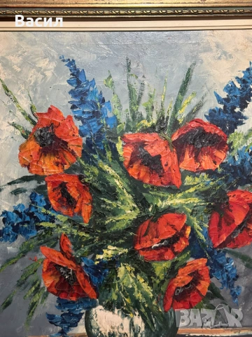 Картина масло с цветя , снимка 7 - Картини - 54230340