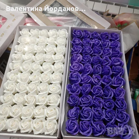 сапунени рози 50 бр в кутия , снимка 5 - Изкуствени цветя - 55345585