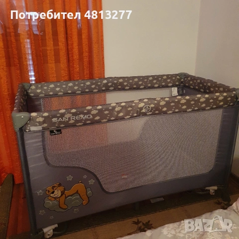 Детска кошара Lorelli San Remo 2 нива с матрак My Baby Mattress, снимка 2 - Кошарки - 54397524