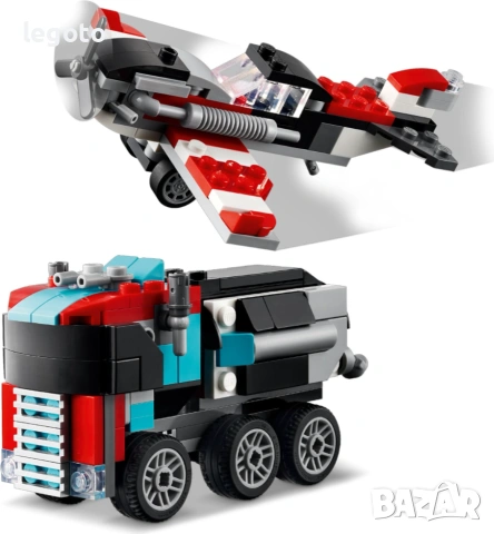 НОВО ЛЕГО 31146 Криейтър - Камион с платформа и хеликоптер LEGO 31146 Flatbed Truck with Helicopter, снимка 3 - Конструктори - 55108680