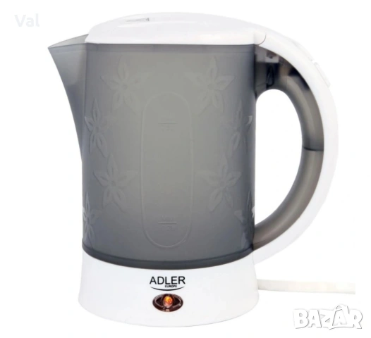 Електрическа кана Adler AD1268, 600W, 0.6l, сив, 2 ГОДИНИ ГАРАНЦИЯ, снимка 9 - Кани - 54922771