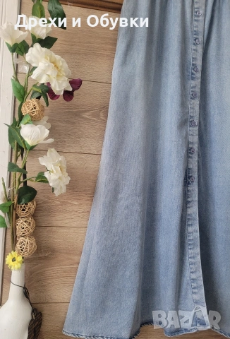 Дълга дънкова рокля с джобове FLOREZ , снимка 9 - Рокли - 54318857