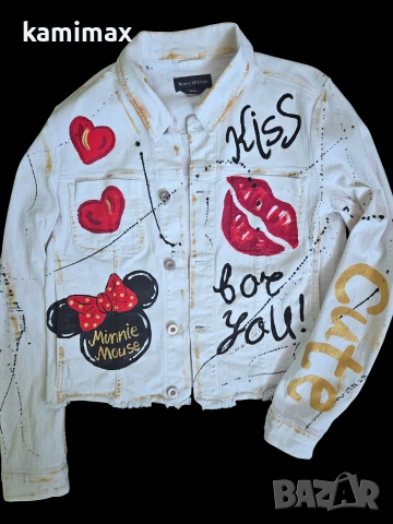 Дамско дънково яке размер М , снимка 4 - Якета - 54128436