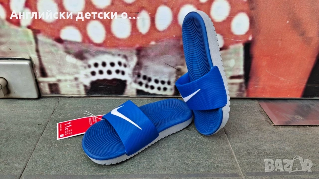 Английски оригинални детски чехли Nike, снимка 4 - Детски сандали и чехли - 54379472