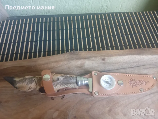 Уникален ловен нож с дръжка от сърнешки крак, снимка 7 - Ножове - 55323120