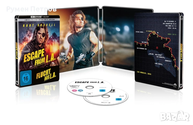нов 4K + Blu Ray Steelbook - Бягство от Ел Ей -  Escape from L.A. - без БГ субтитри , снимка 2 - Blu-Ray филми - 55146277
