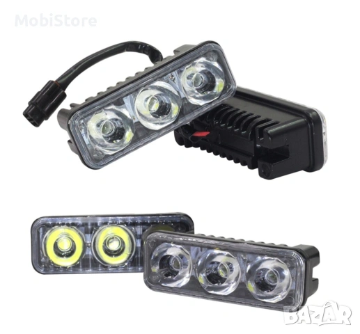 Комплект Предни Мощни 3 Led Лед Диодни Дневни Светлини 12V 3W НОВИ, снимка 9 - Аксесоари и консумативи - 54593840