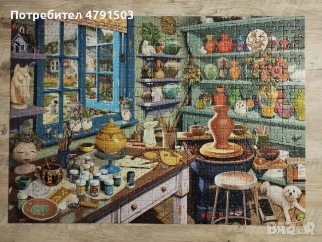 Пъзел Ravensburger от 500 XXL части - Студио за грънчарство, снимка 2 - Пъзели - 54165204