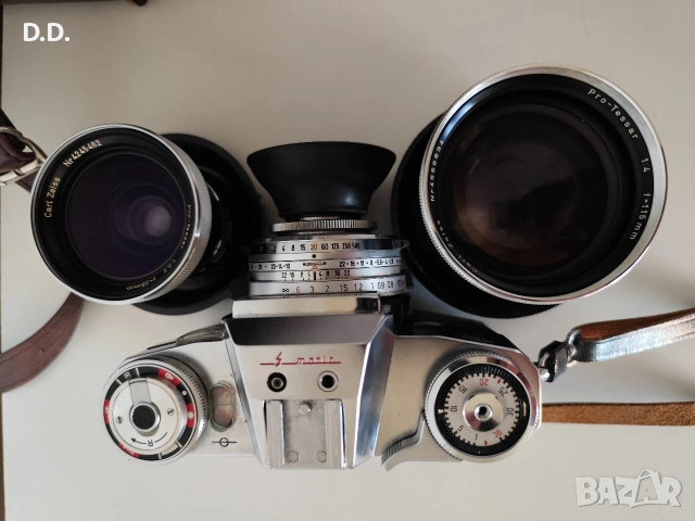 Zeiss Ikon Contaflex Super BC с 3 Carl Zeiss обектива, снимка 12 - Фотоапарати - 54154846