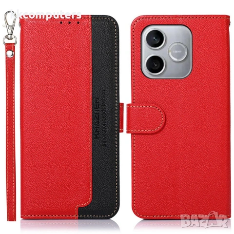 KHAZNEH Кожен Калъф за Honor 600 Lite 5G - Личи текстура, RFID защита, С ремък, 4 цвята, снимка 2 - Калъфи, кейсове - 54235565