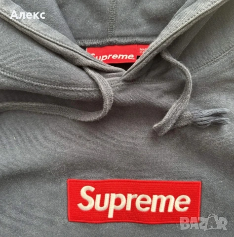 supreme Boxlogo Hoodie Navy Red Fw16 , снимка 2 - Суичъри - 53956012
