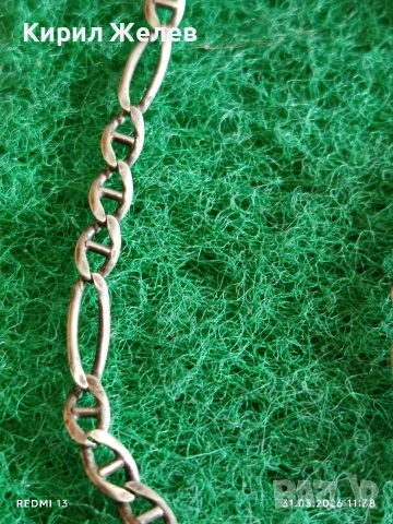 Сребърен ланец плетка тип ФИГАРО подходящ аксесоар за ежедневието 53152, снимка 2 - Колиета, медальони, синджири - 54037531