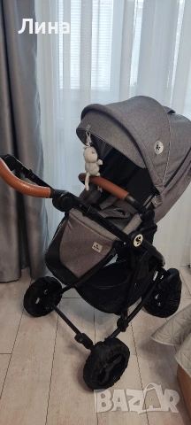 LORELLI Premium Комбинирана количка 3в1 CRYSTA GREY , снимка 5 - Детски колички - 54155562